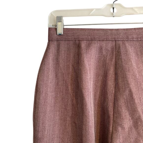 Vintage Womens Dress Pants Sz 28 Cherry Herringbone Wide Leg 1970s Pleated Masc - Picture 14 of 16